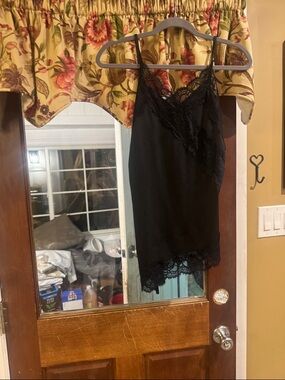 H&M Black Lace Trim Slip Chemise